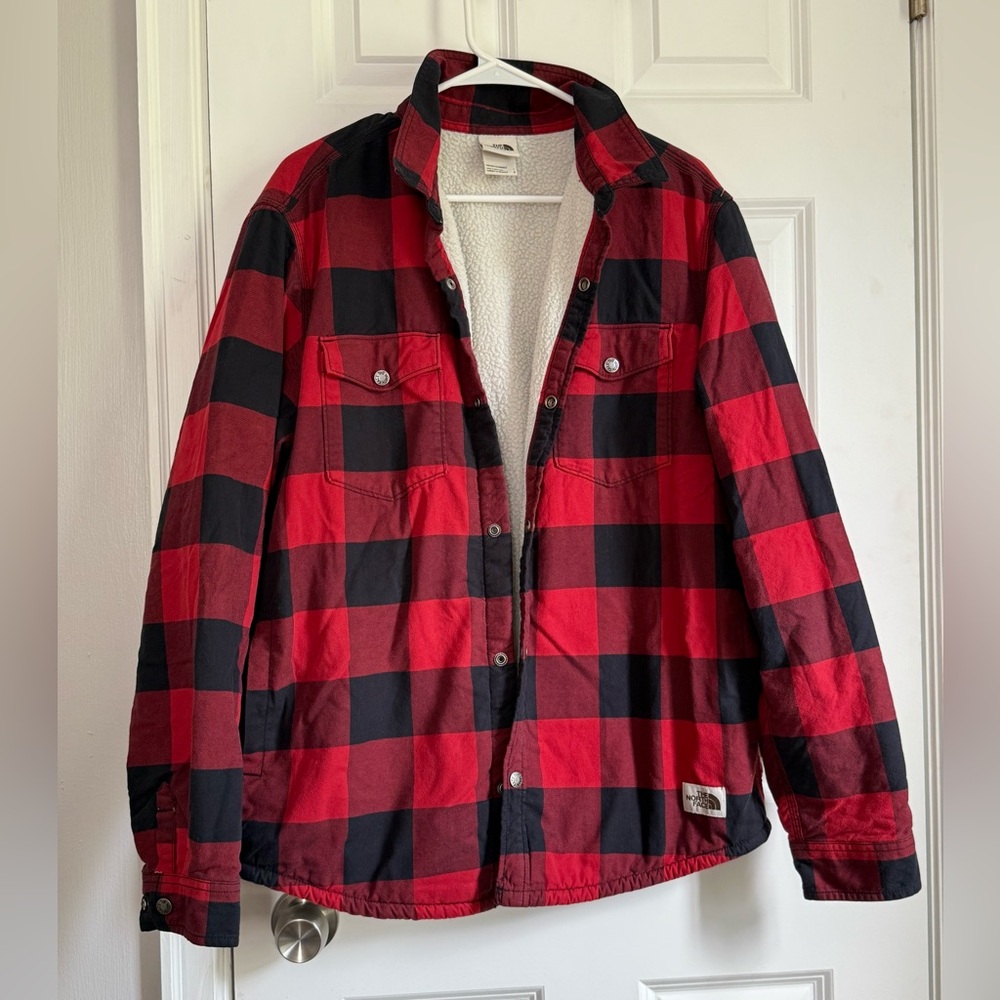 The North Face Red and Black Plaid Men's Jacket